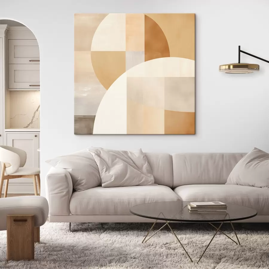 Wandbilder Künstlerische Geometrie in Pastelltönen s46650