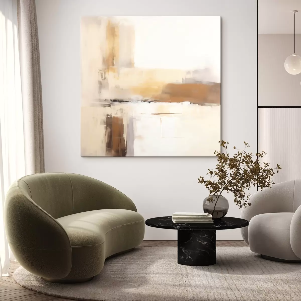 Wandbilder Leichte abstrakte Komposition in warmen Farbtönen s46654