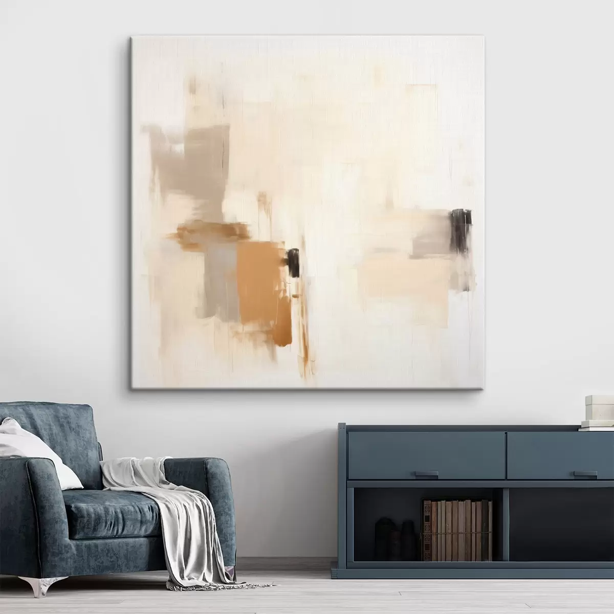 Wandbilder Abstraktion mit verschwommenen Formen in ruhigen Farbtönen s46655