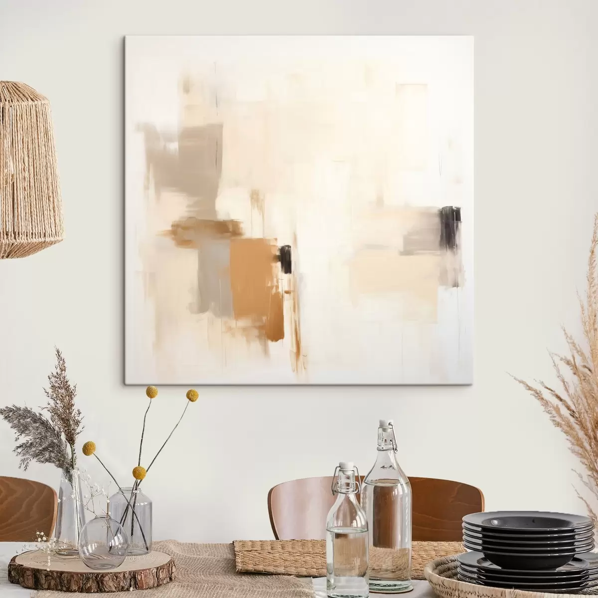 Wandbilder Abstraktion mit verschwommenen Formen in ruhigen Farbtönen s46655