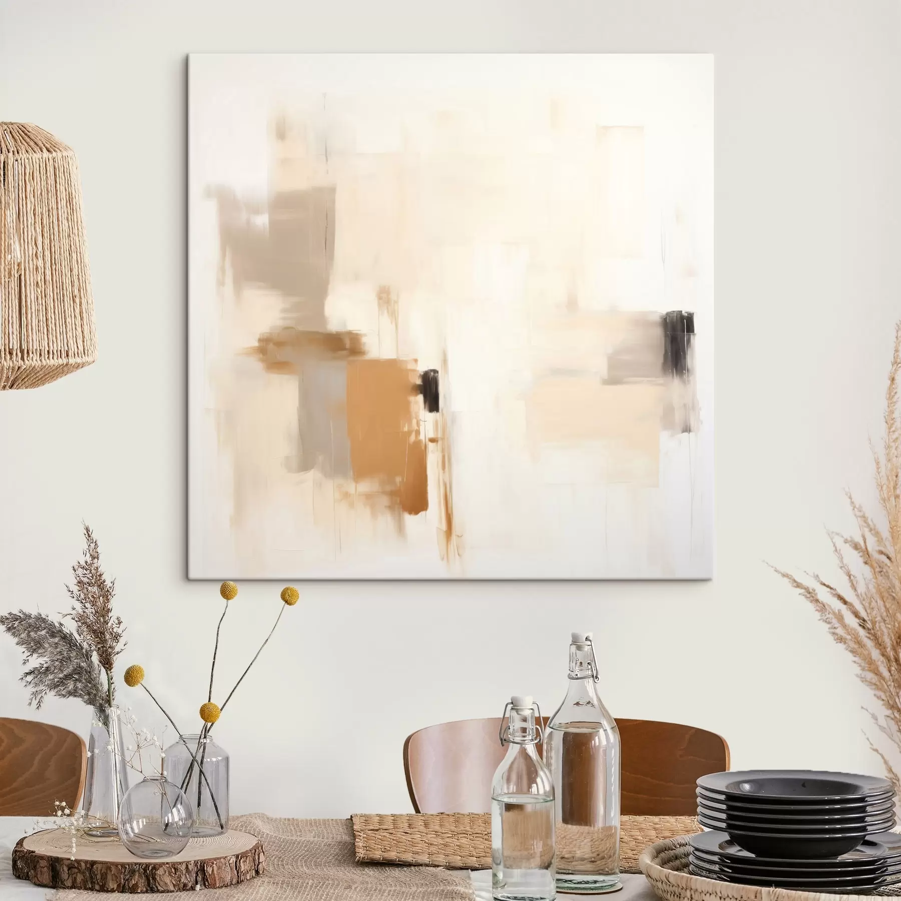 Wandbilder Abstraktion mit verschwommenen Formen in ruhigen Farbtönen s46655