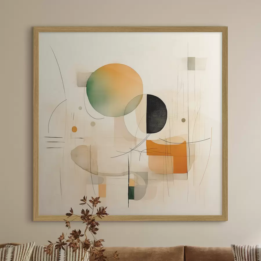 Fototapete Geometrische Akzente in einer sanften Farbpalette im modernen, minimalistischen Stil f46640