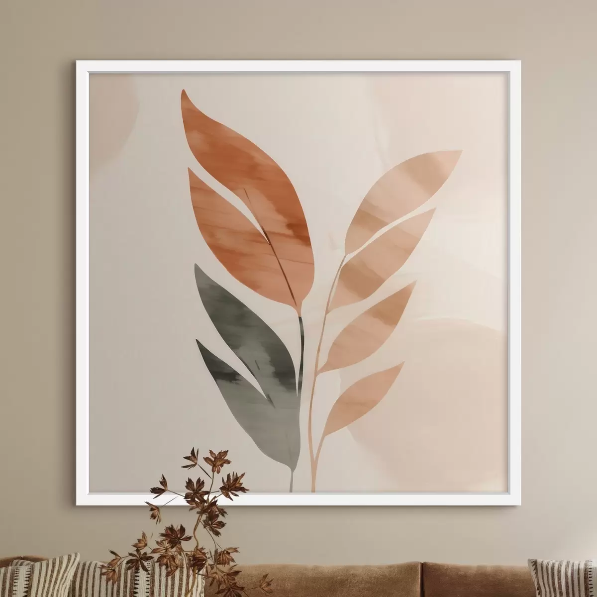 Poster Botanische Komposition in warmen Farbtönen f46647