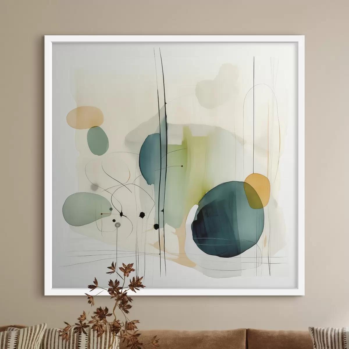 Poster Künstlerische Geometrie in sanften Farbtönen f46649