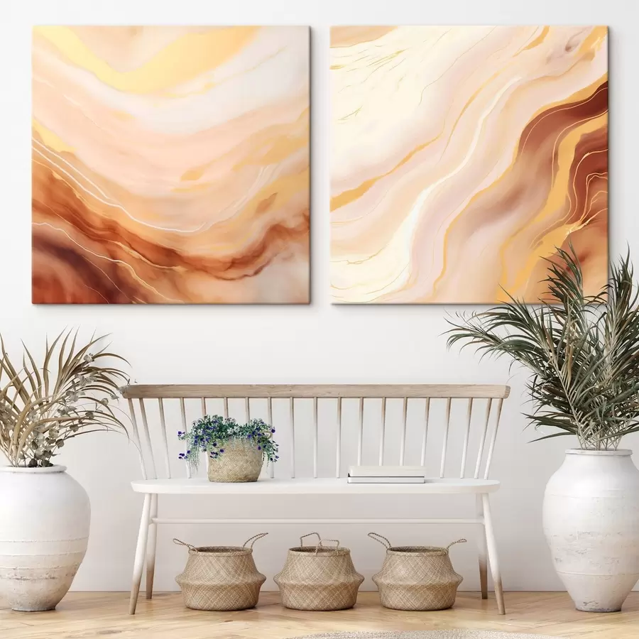 Wandbilder Leichte, wellenförmige Strukturen in Aquarelltechnik m00991