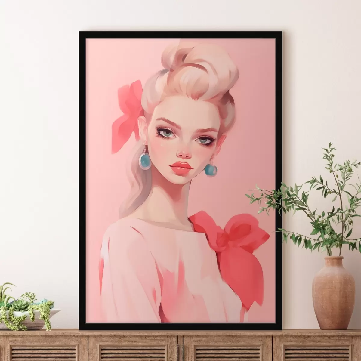 Poster Mädchen in Rosa f46804