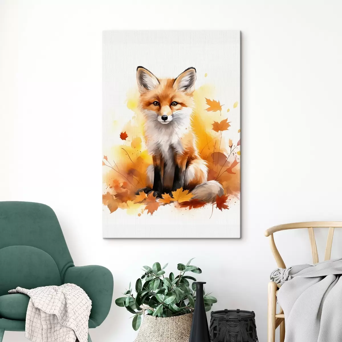 Wandbilder Kleiner Fuchs, Aquarellimitation s46768