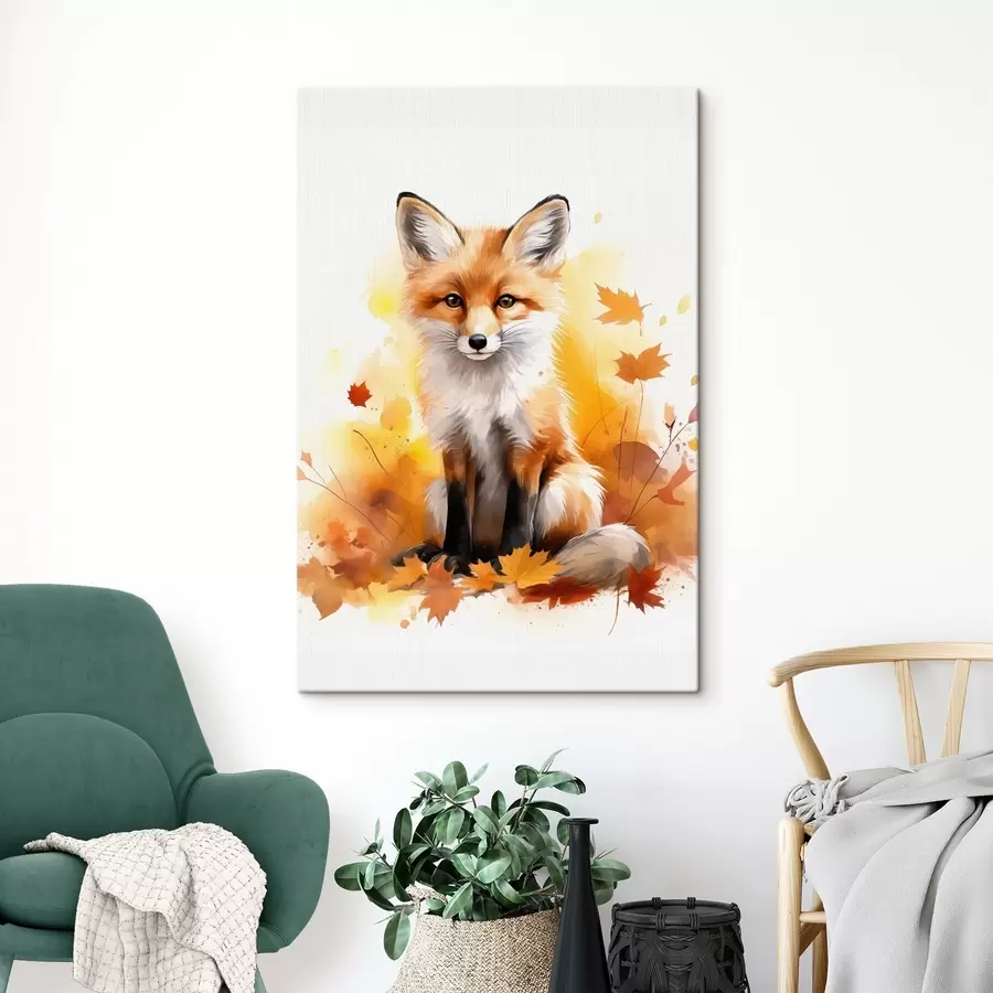 Wandbilder Kleiner Fuchs, Aquarellimitation s46768