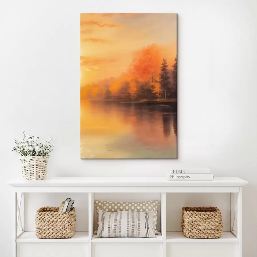 Wandbilder Wald an einem Teich s46772