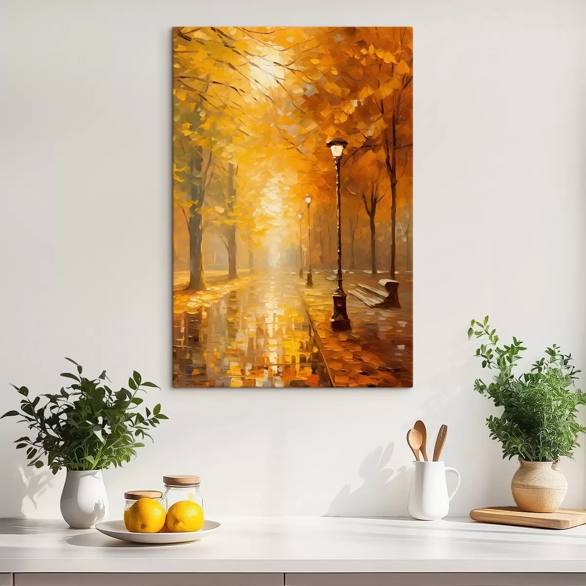 Wandbilder Gasse in einem herbstlichen Park s46778