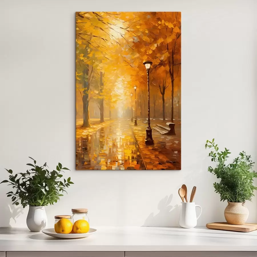 Wandbilder Gasse in einem herbstlichen Park s46778