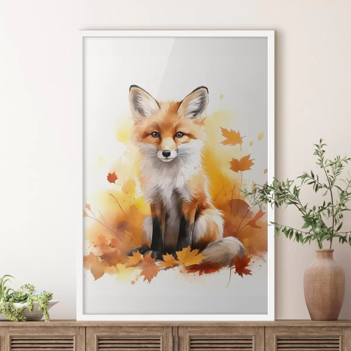 Poster Kleiner Fuchs, Aquarellimitation f46768