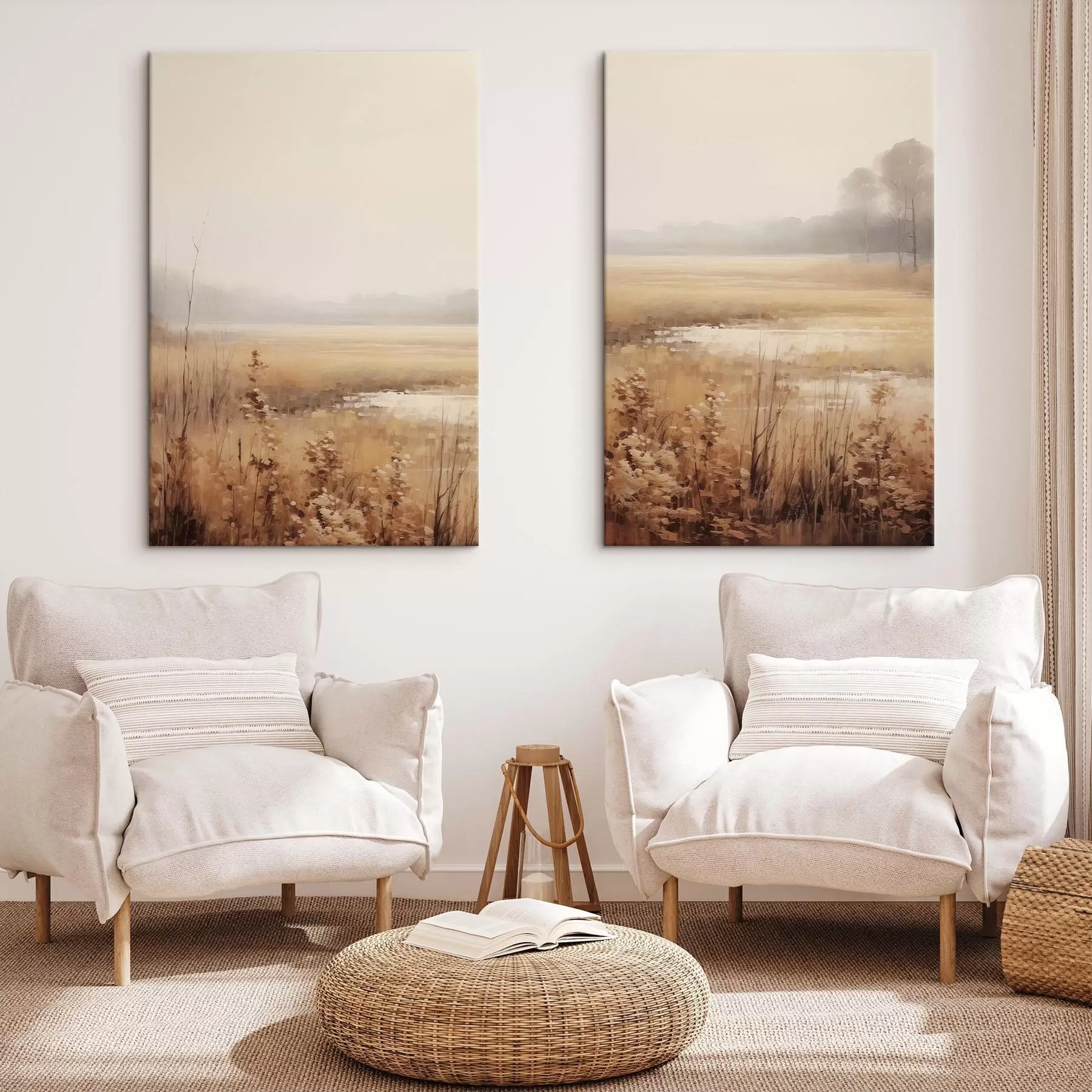 Wandbilder Getrocknete Blumen auf einem Feld m01053