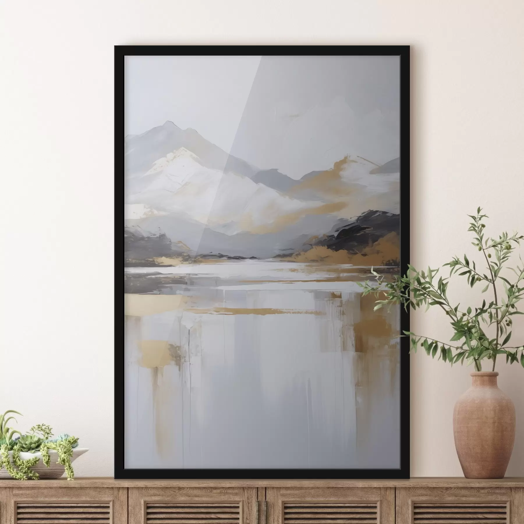 Fototapete Abstrakte Berglandschaft im Stil der Malerei f46841