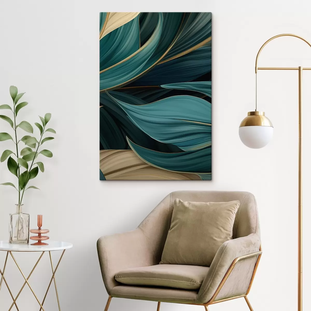 Wandbilder Grüne abstrakte Blätter s46879