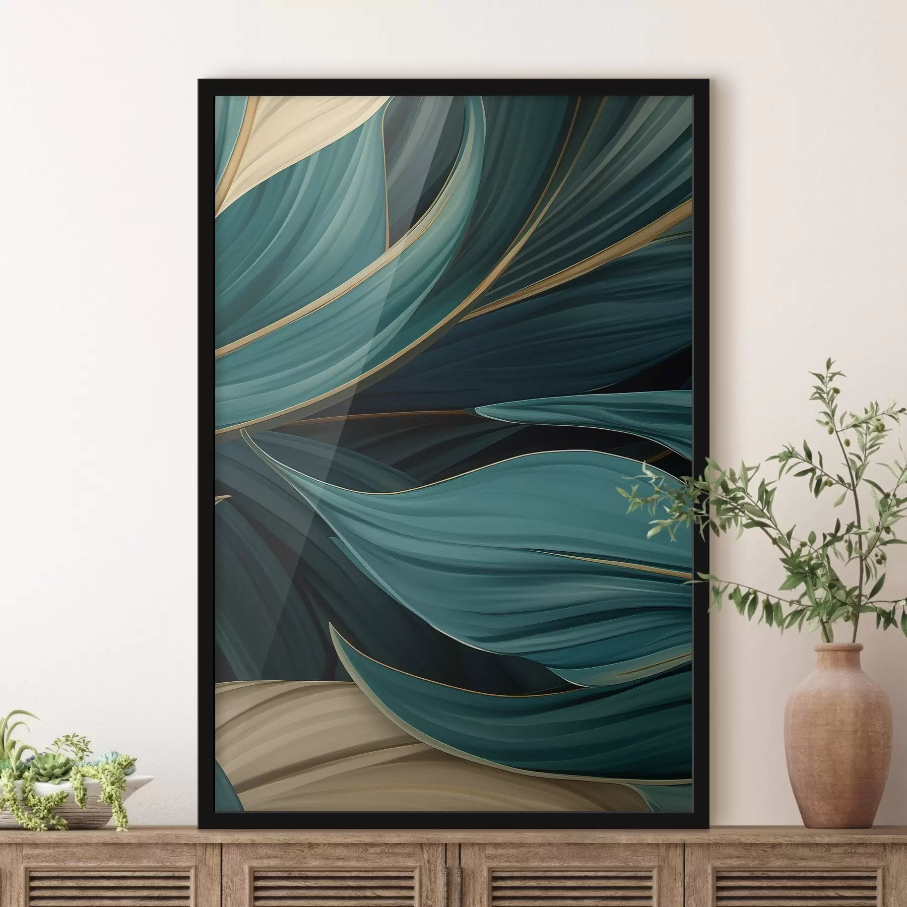 Fototapete Grüne abstrakte Blätter f46879