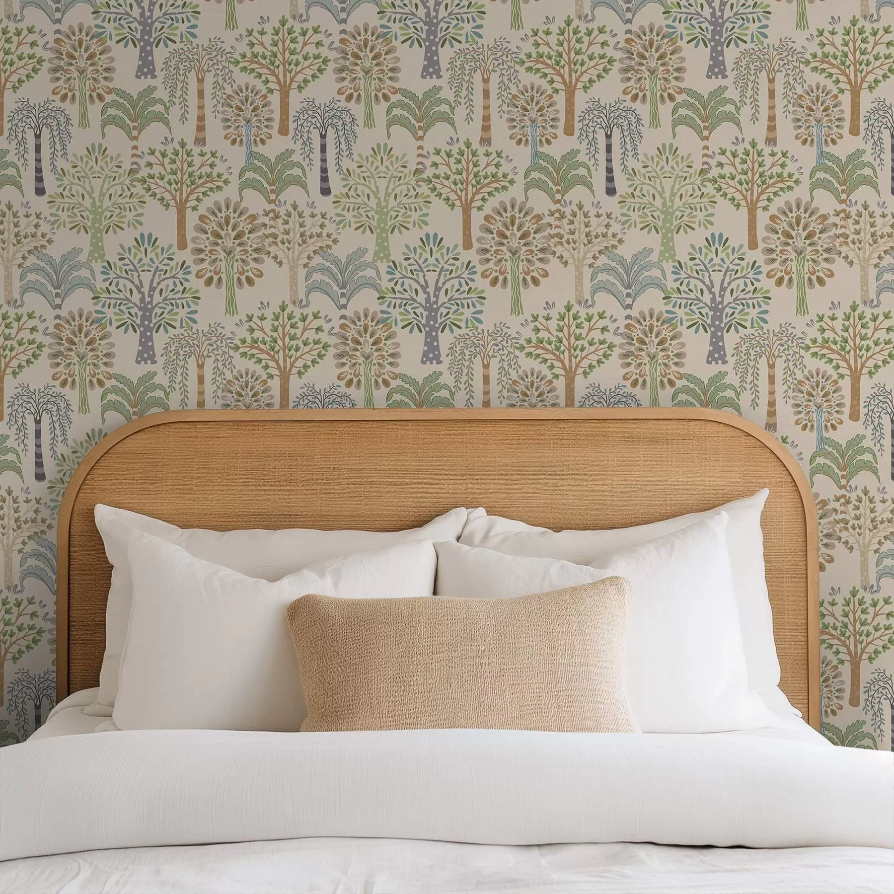 Fototapete Zierbäume in sanften Naturtönen a00960