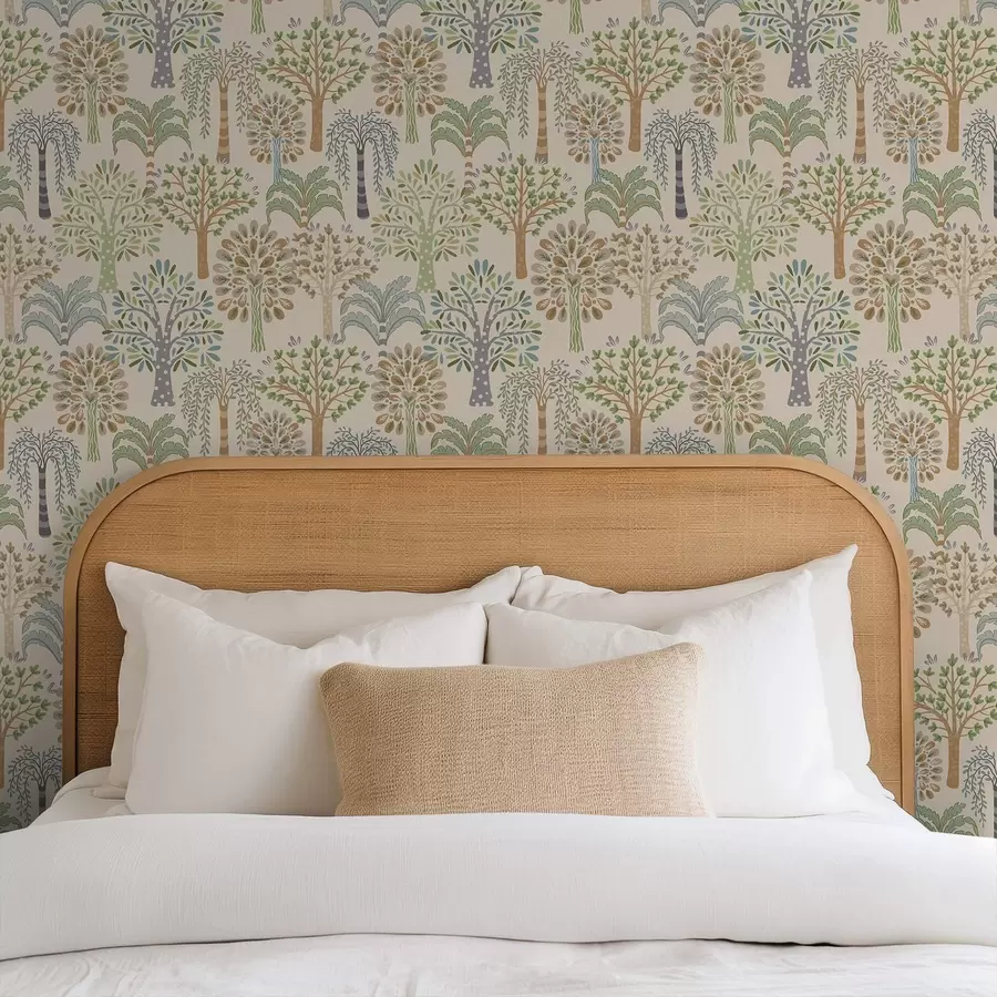 Fototapete Zierbäume in sanften Naturtönen a00960