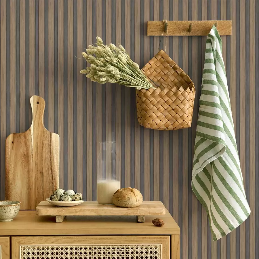 Fototapete Vertikale Holz- und Graulatten mit kontrastierendem Rhythmus a00992