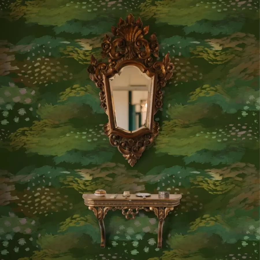 Fototapete Satte grüne Abstraktion mit energiegeladenen Pinselstrichen a00999v3