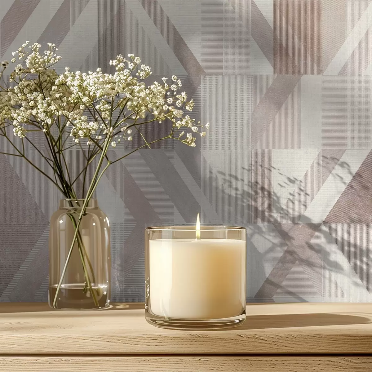 Tapete Warme geometrische Pfeile in Beige-Sand-Tönen a01056v2