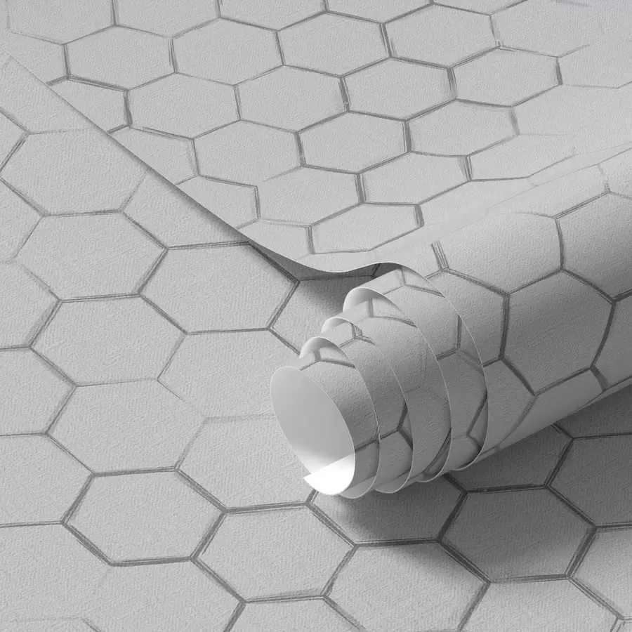 Fototapete Feines sechseckiges Raster auf hellgrauem strukturiertem Hintergrund a01060