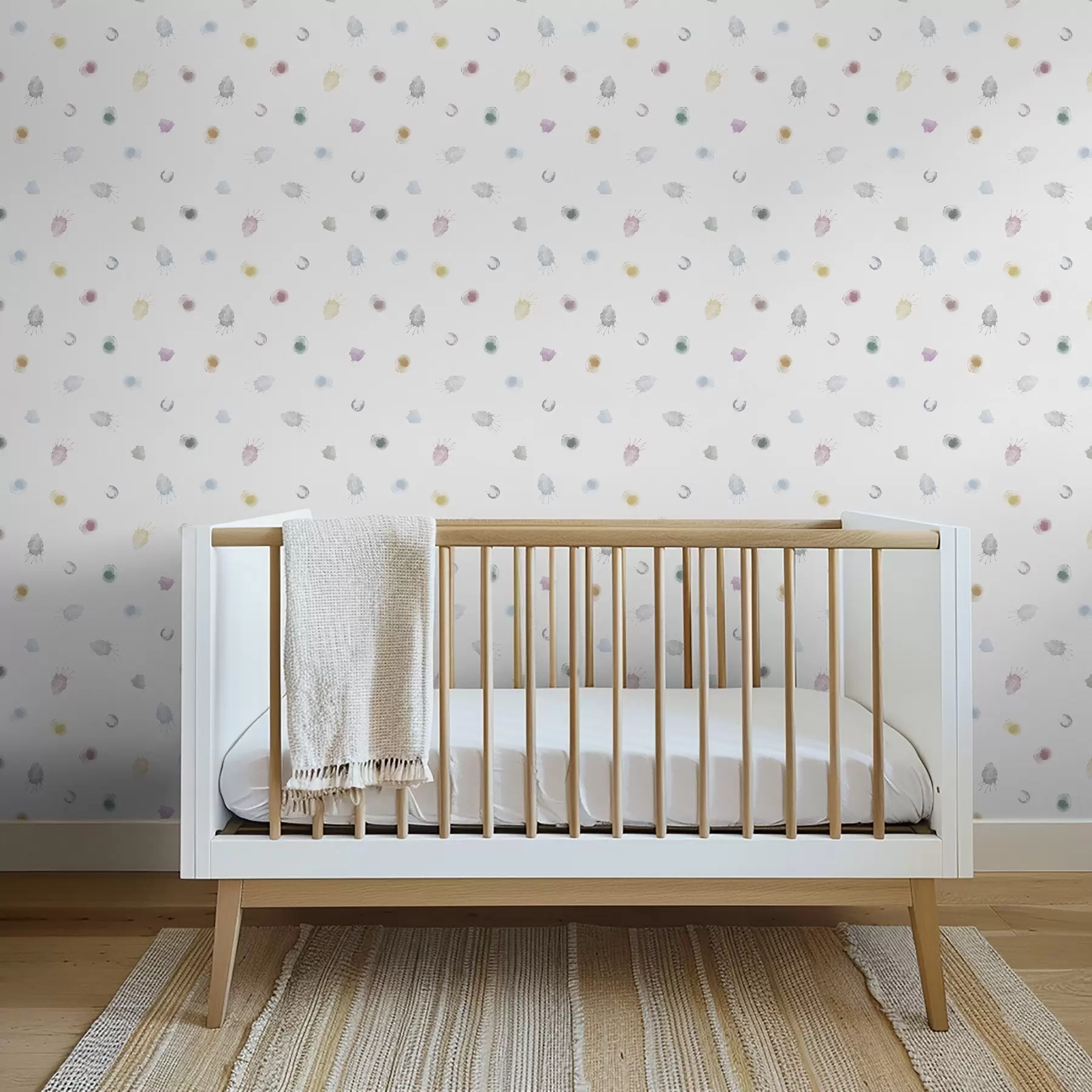 Fototapete Große bunte Wasserfarbenflecken auf weißem Papier a01062