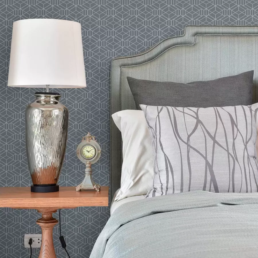 Fototapete Grauer Hintergrund mit weißen dreidimensionalen Würfeln in einem Raster a01067v2