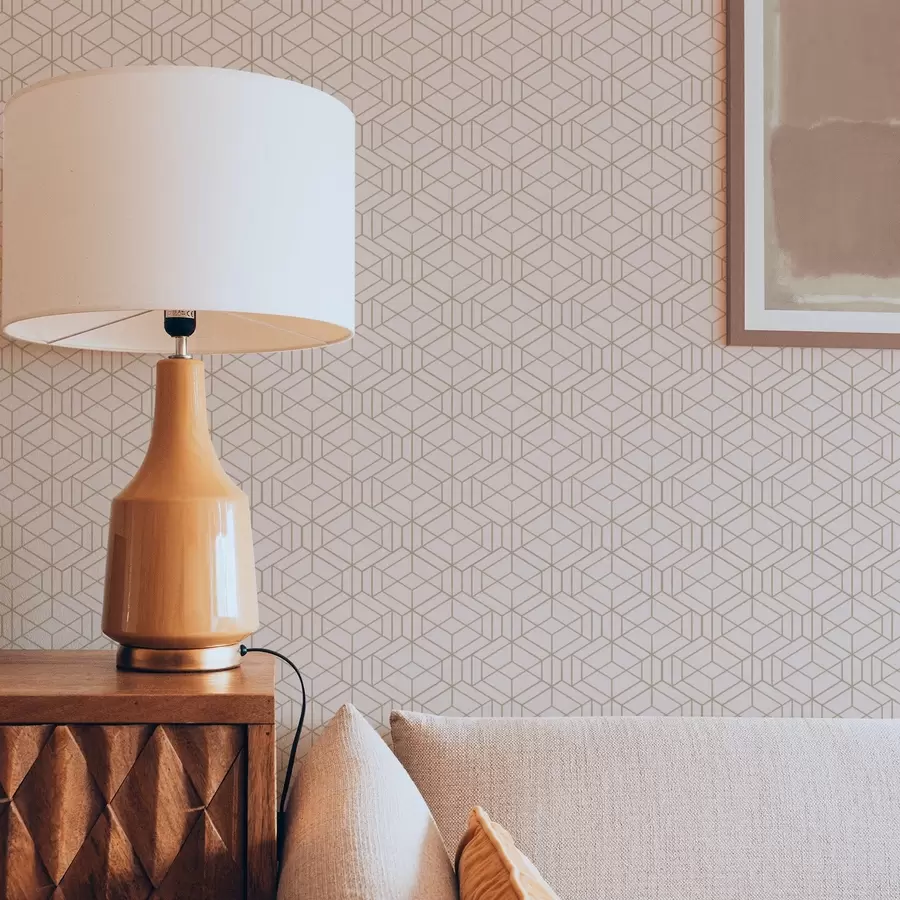 Fototapete Warmer beiger Hintergrund mit feinen grafischen Würfeln a01067v3