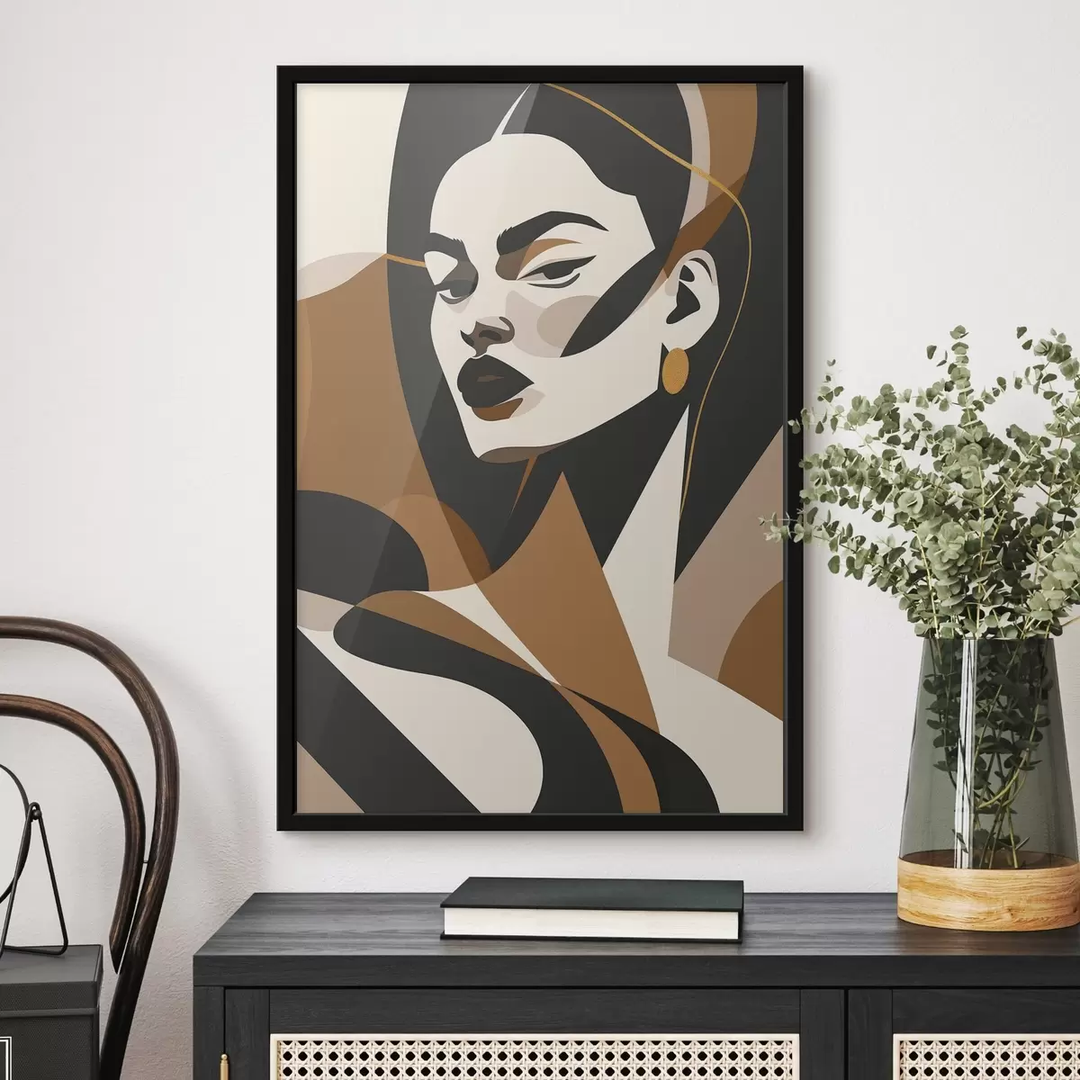 Poster Abstraktes Porträt einer Frau f46905