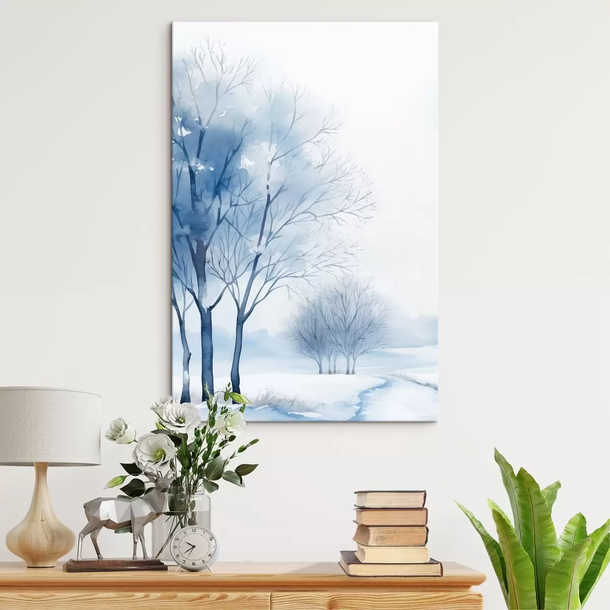 Wandbilder Schneebedeckte Bäume im Wald s46965