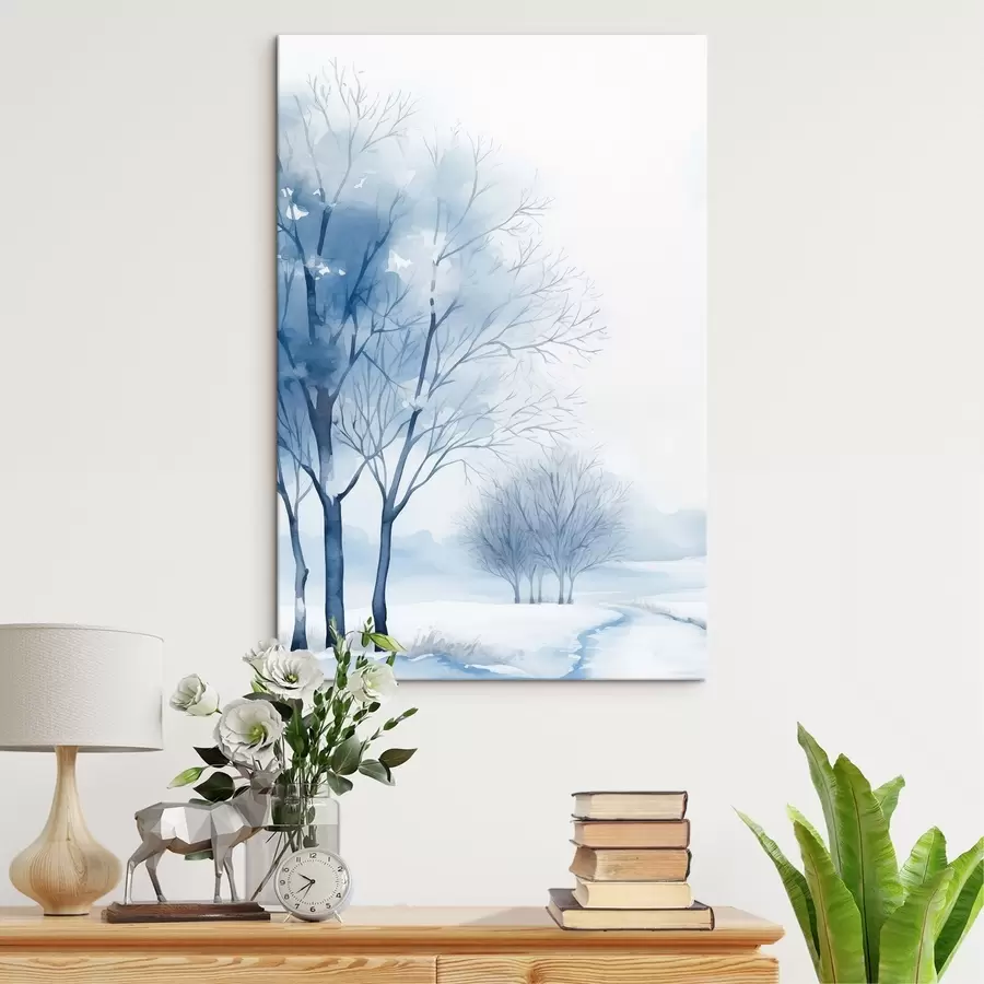 Wandbilder Schneebedeckte Bäume im Wald s46965