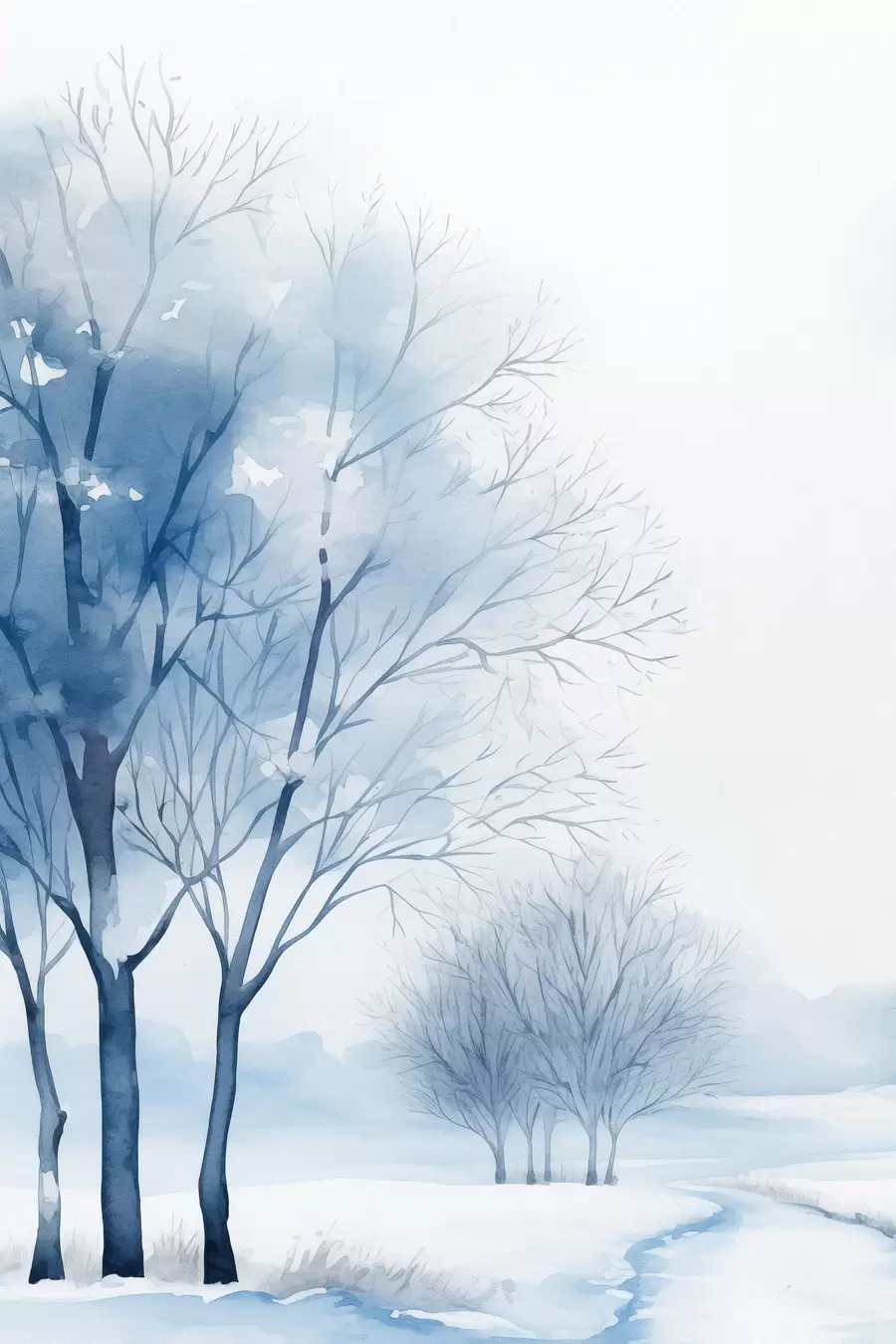 Fototapete Schneebedeckte Bäume im Wald f46965