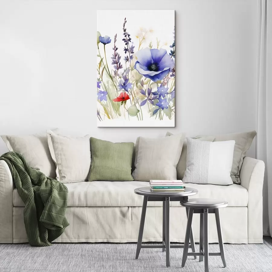 Wandbilder Mohn- und Lavendelblüten s46887