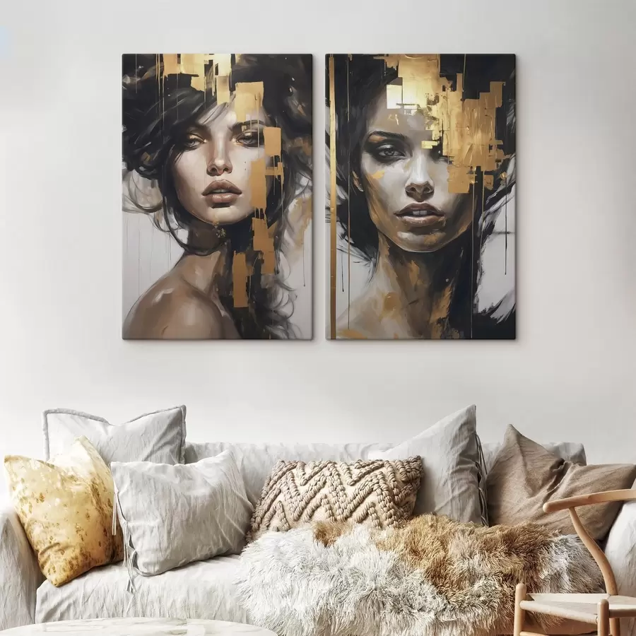 Wandbilder Abstraktes Porträt eines Mädchens m01082