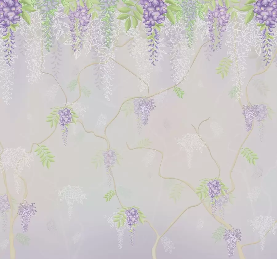 Fototapete Elegantes Blumenmuster in Pastelltönen w01685