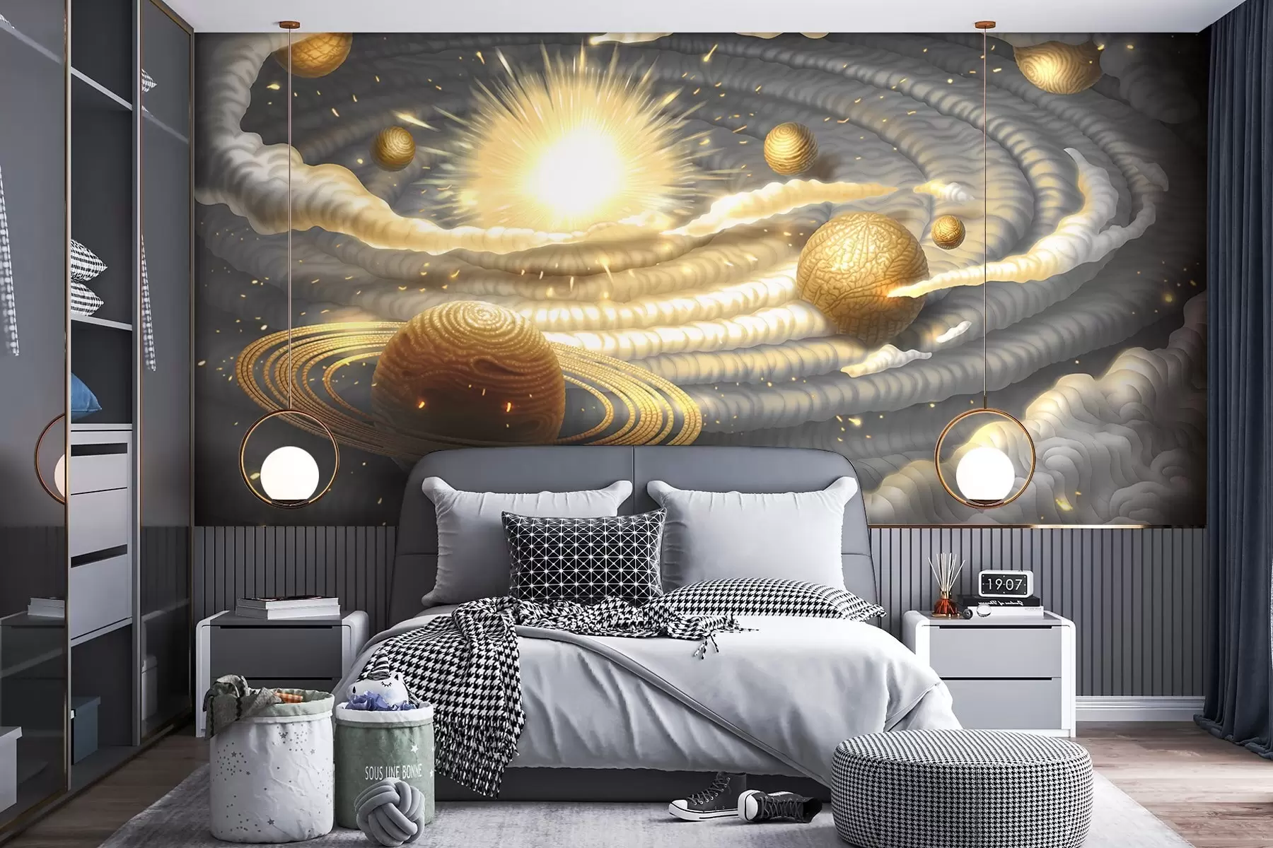 Fototapete Kosmischer Tanz der Himmelskörper w01967