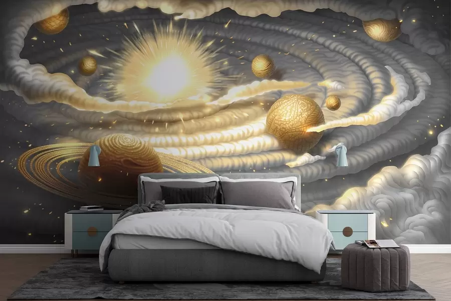 Fototapete Kosmischer Tanz der Himmelskörper w01967