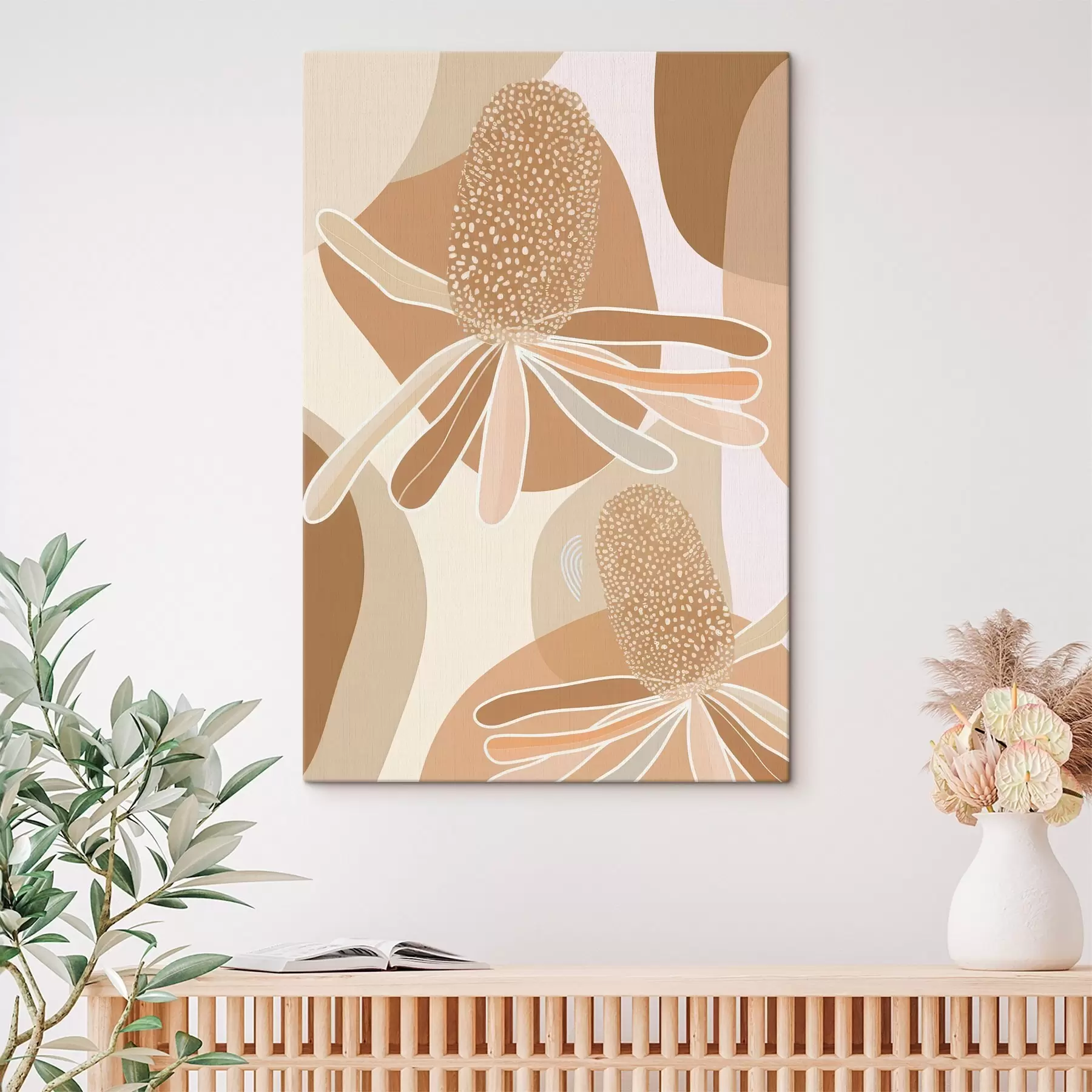 Wandbilder Abstrakte Protea-Blüten s46992