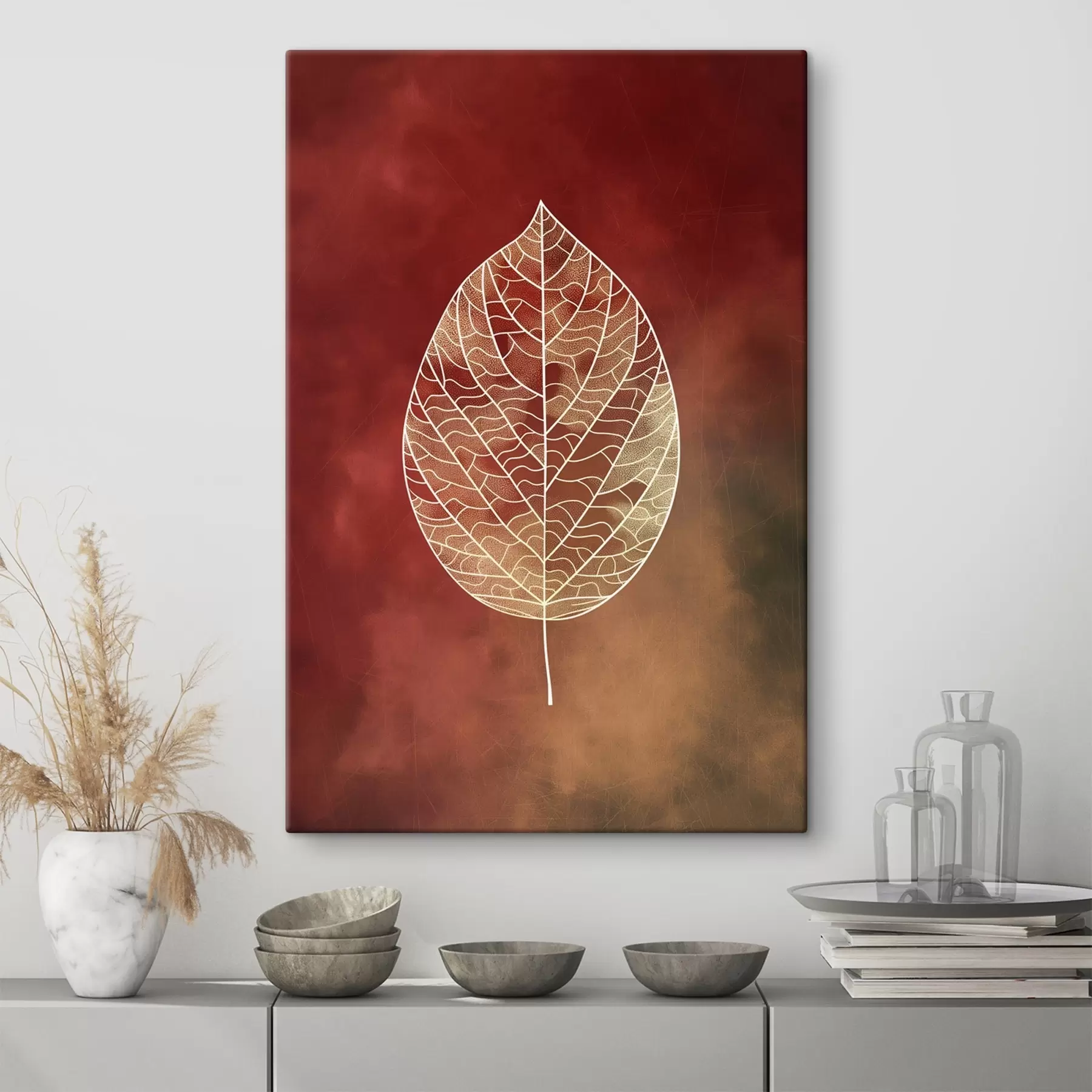 Wandbilder Blätter in verschiedenen Farben s47052