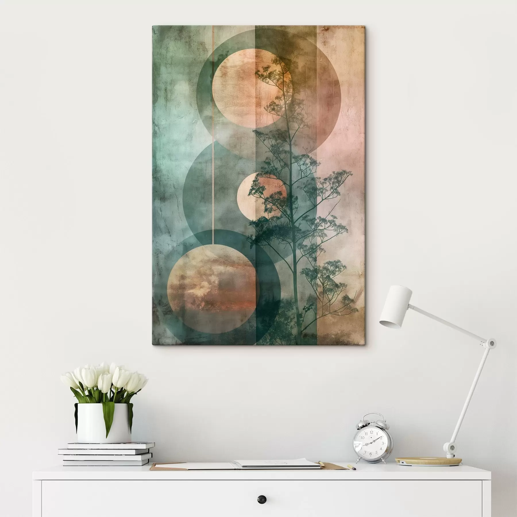 Wandbilder Abstraktion und Blätter s47072