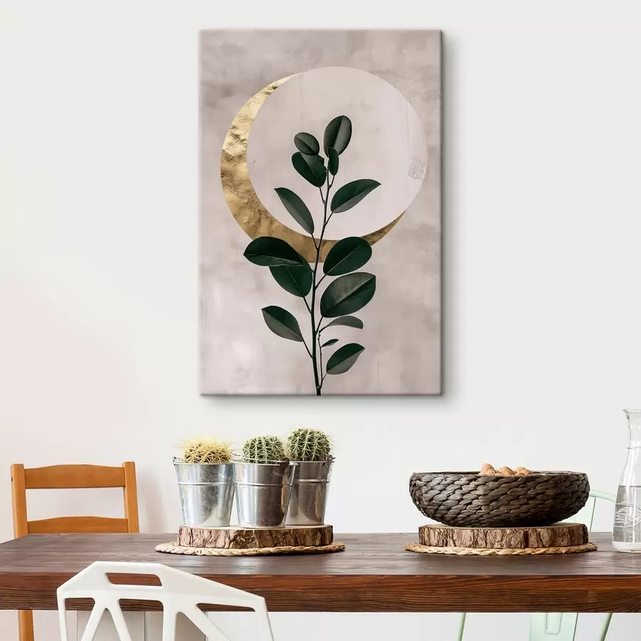 Wandbilder Blätter und ein Halbmond s47085