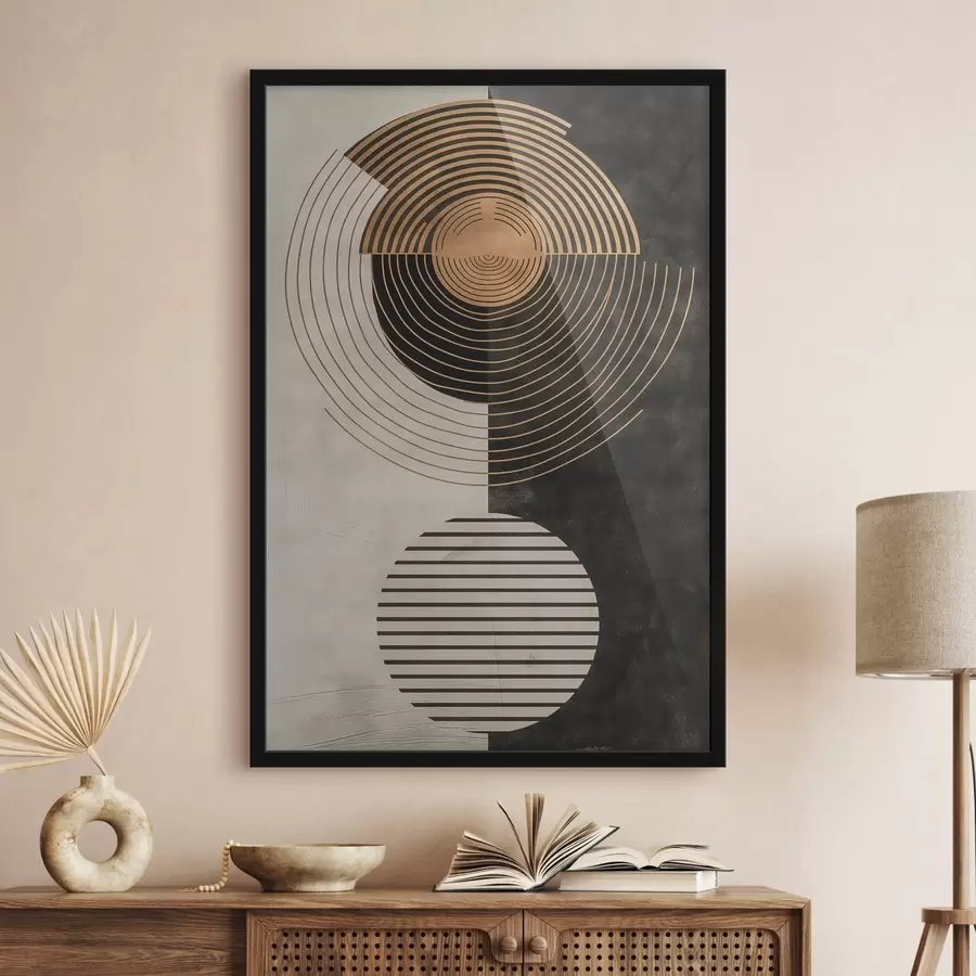 Fototapete Kreise und Blätter f47080