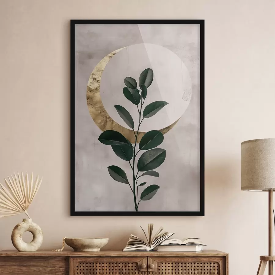 Fototapete Blätter und ein Halbmond f47085