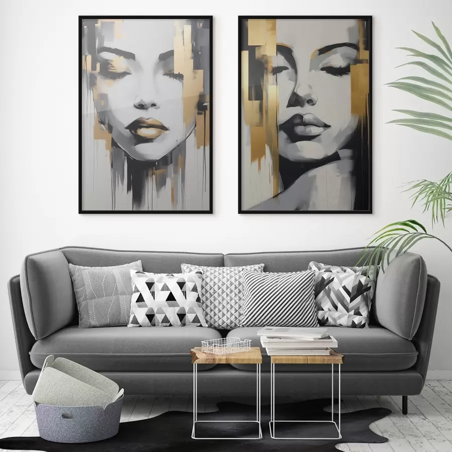 Fototapete Abstrakte weibliche Gesichter d00376