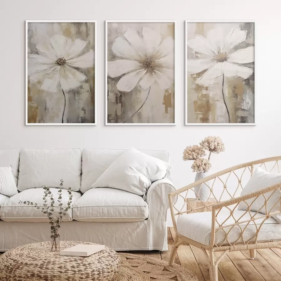 Fototapete Trend zu weißen Blumen d00409