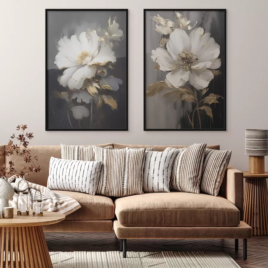 Fototapete Schöne Blumen auf dunklem Hintergrund d00428