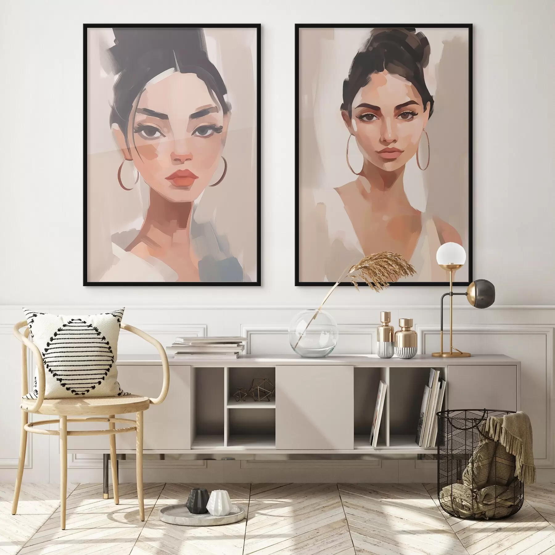 Fototapete Porträt eines Mädchens Nachahmung der Malerei d00484