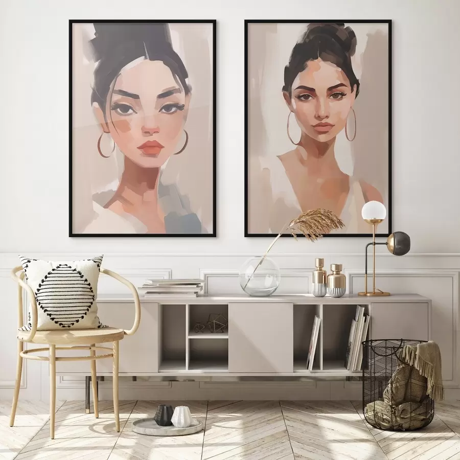 Fototapete Porträt eines Mädchens Nachahmung der Malerei d00484