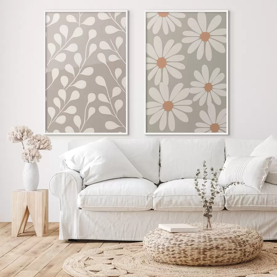 Fototapete Zweige und Gänseblümchen d00510